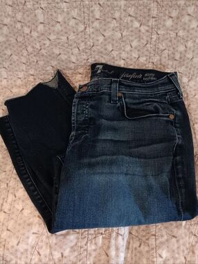 7 For All Mankind Josefina Skinny Boyfriend Jeans - Dark Blue Wash